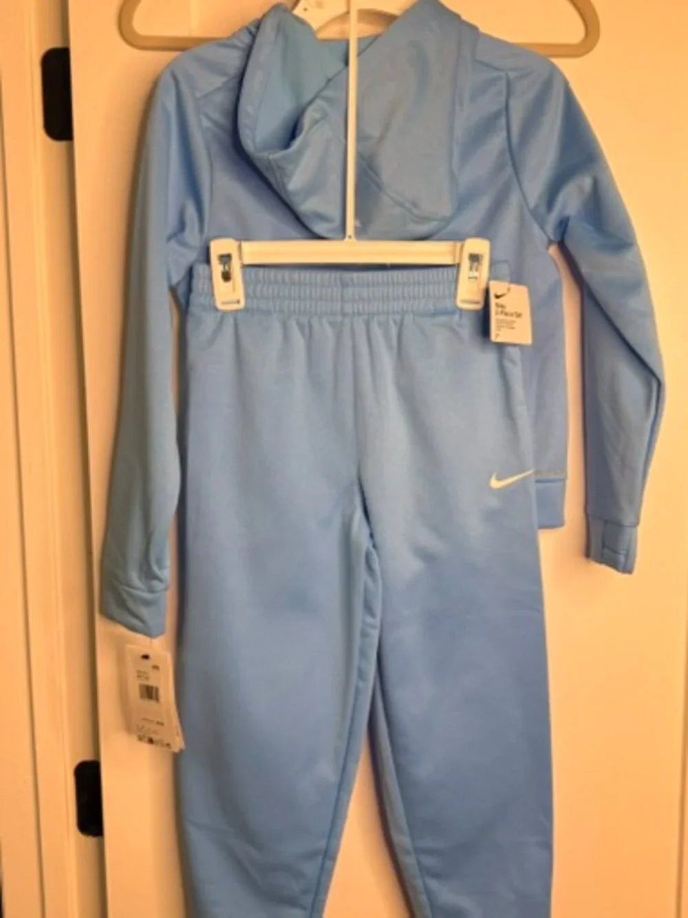 NIKE Kids 2-Piece Tracksuit Set Blue Full Zip Hoodie Jogger Pants NWT Size 7